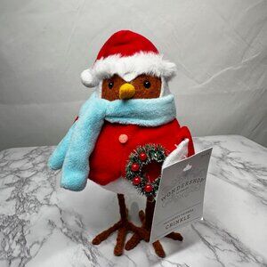 NEW Target 2023 Featherly Friends Christmas Bird “Crinkle” Holding Wreath